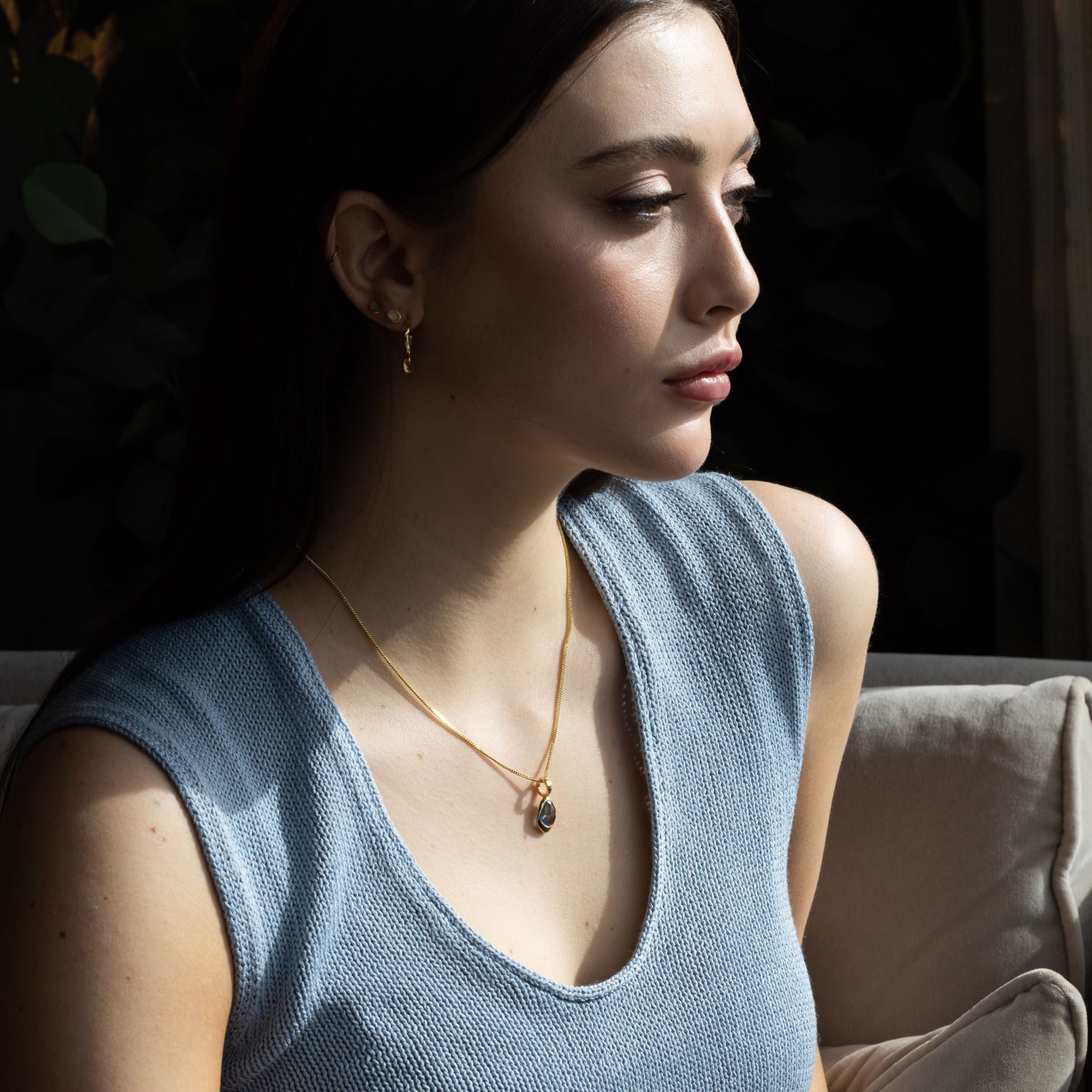 Pendant features a sparkling, handcut natural gemstone and is crafted from sterling silver or 18ct gold vermeil.