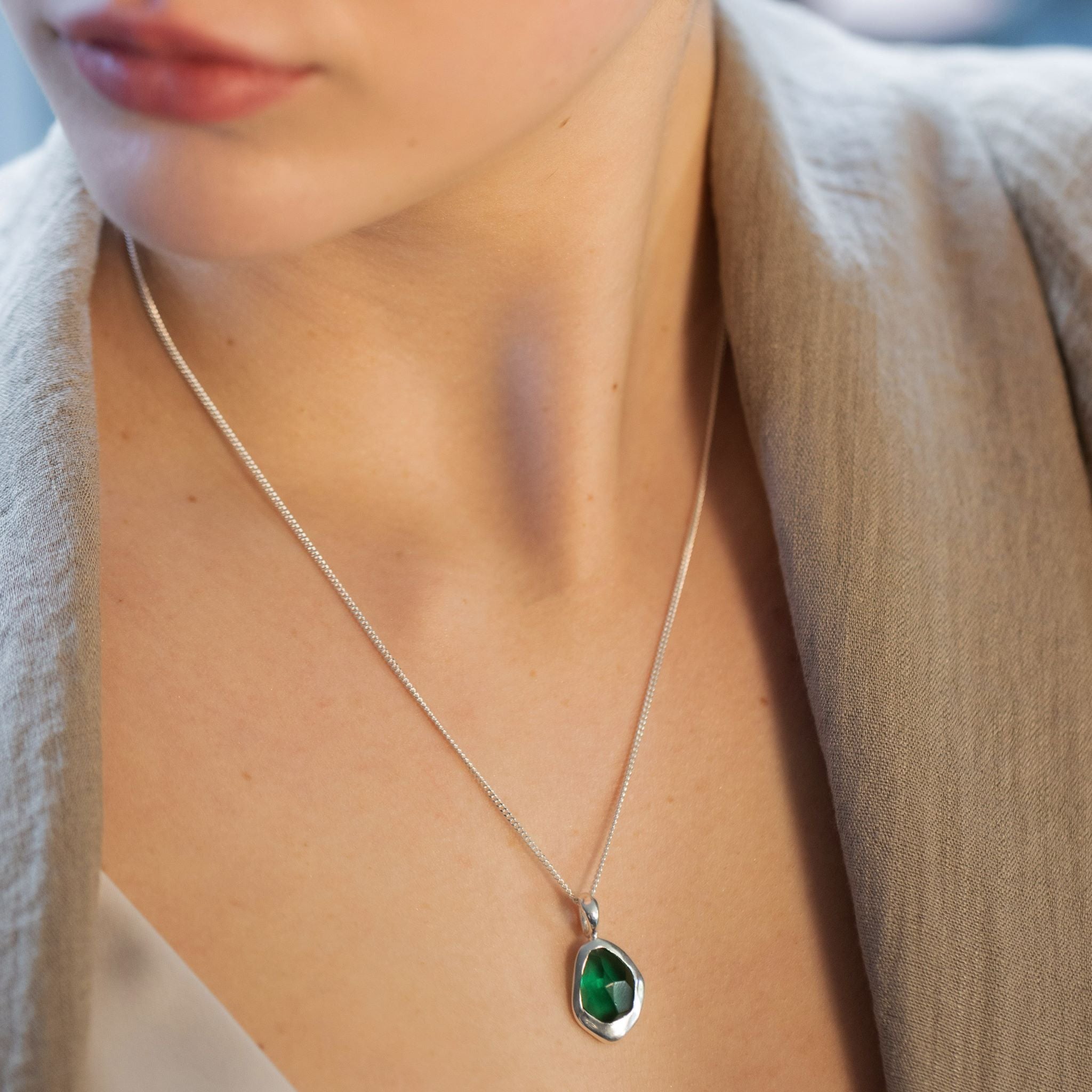 Pendant features a sparkling, handcut natural gemstone and is crafted from sterling silver or 18ct gold vermeil.