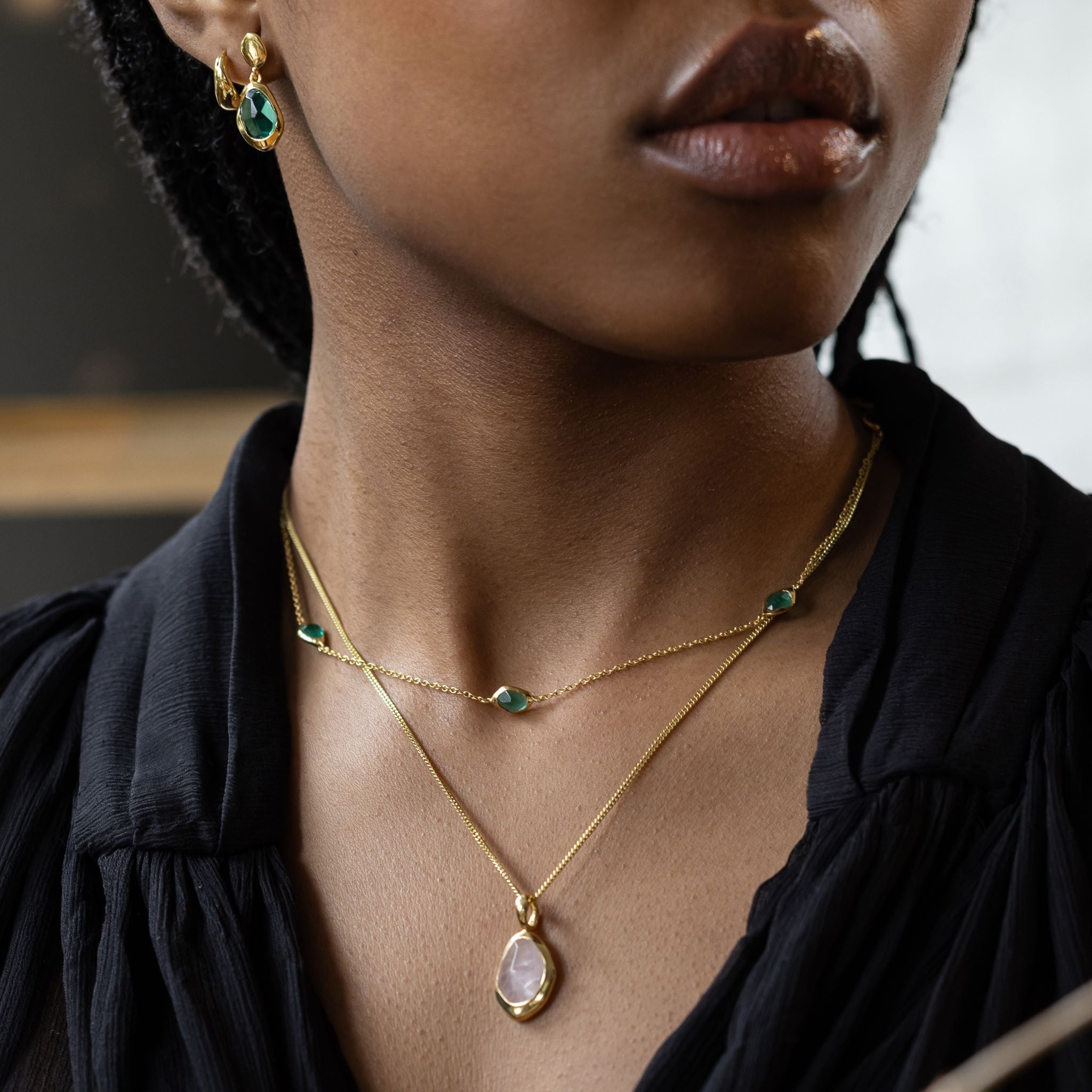 Pendant features a sparkling, handcut natural gemstone and is crafted from sterling silver or 18ct gold vermeil.