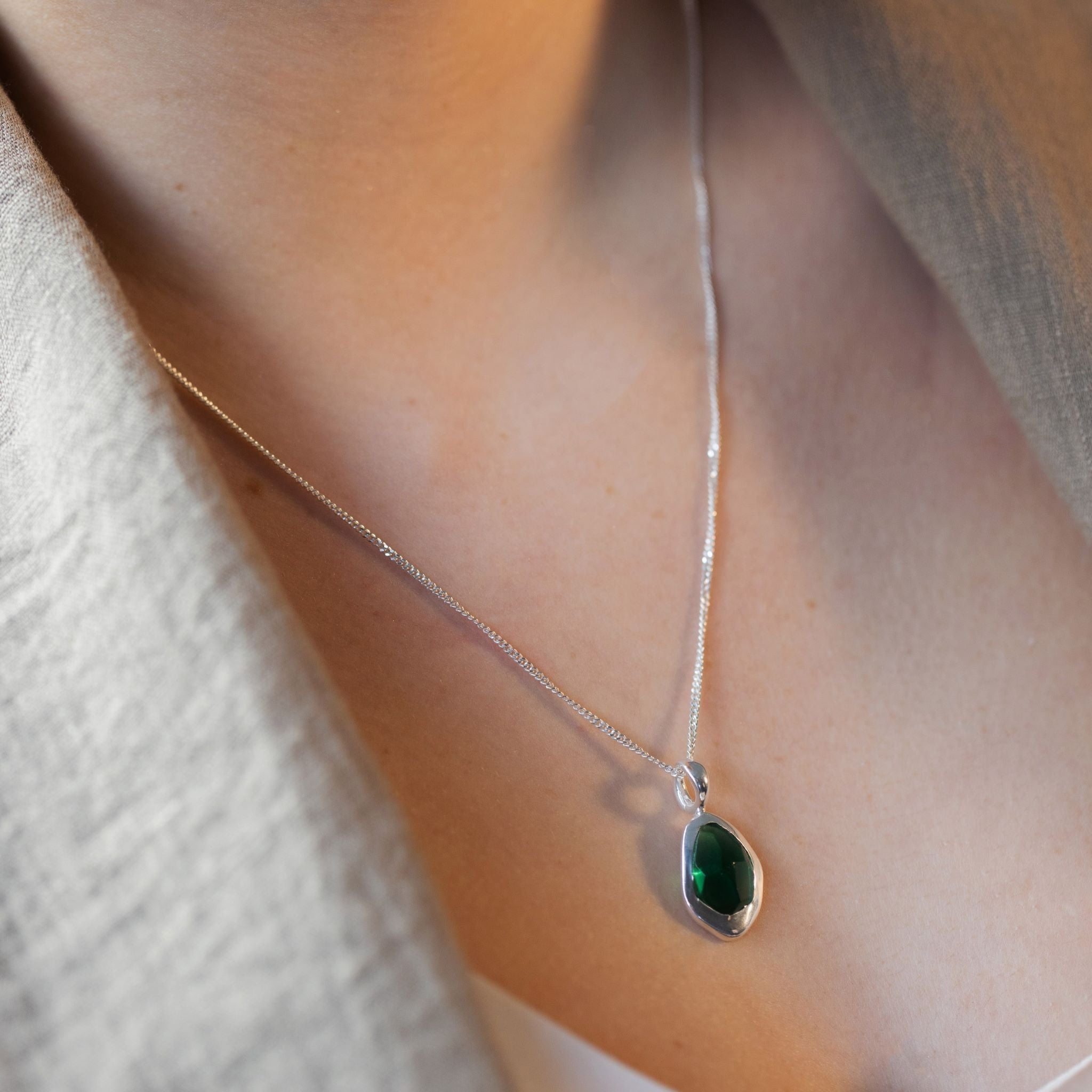 Pendant features a sparkling, handcut natural gemstone and is crafted from sterling silver or 18ct gold vermeil.