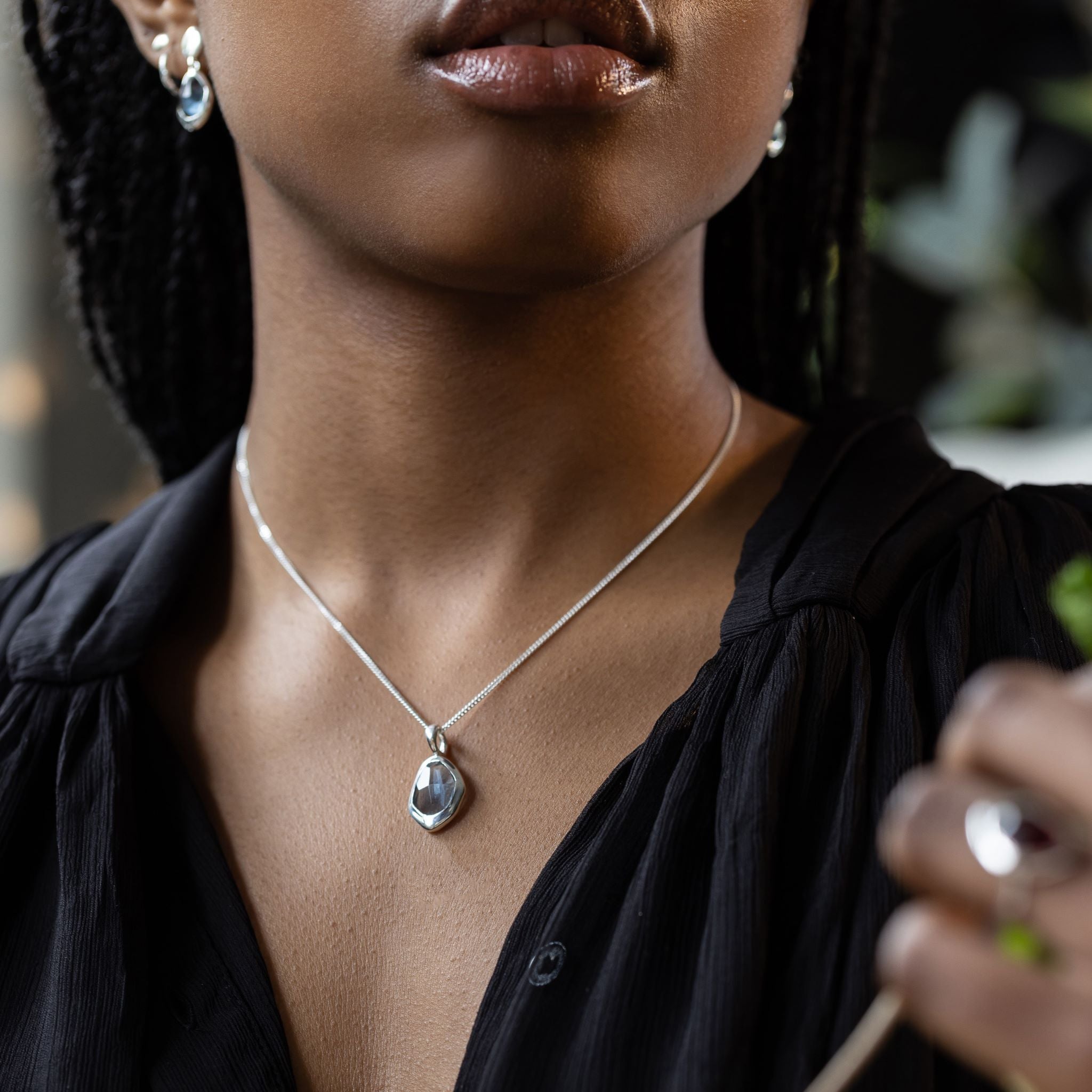 Pendant features a sparkling, handcut natural gemstone and is crafted from sterling silver or 18ct gold vermeil.