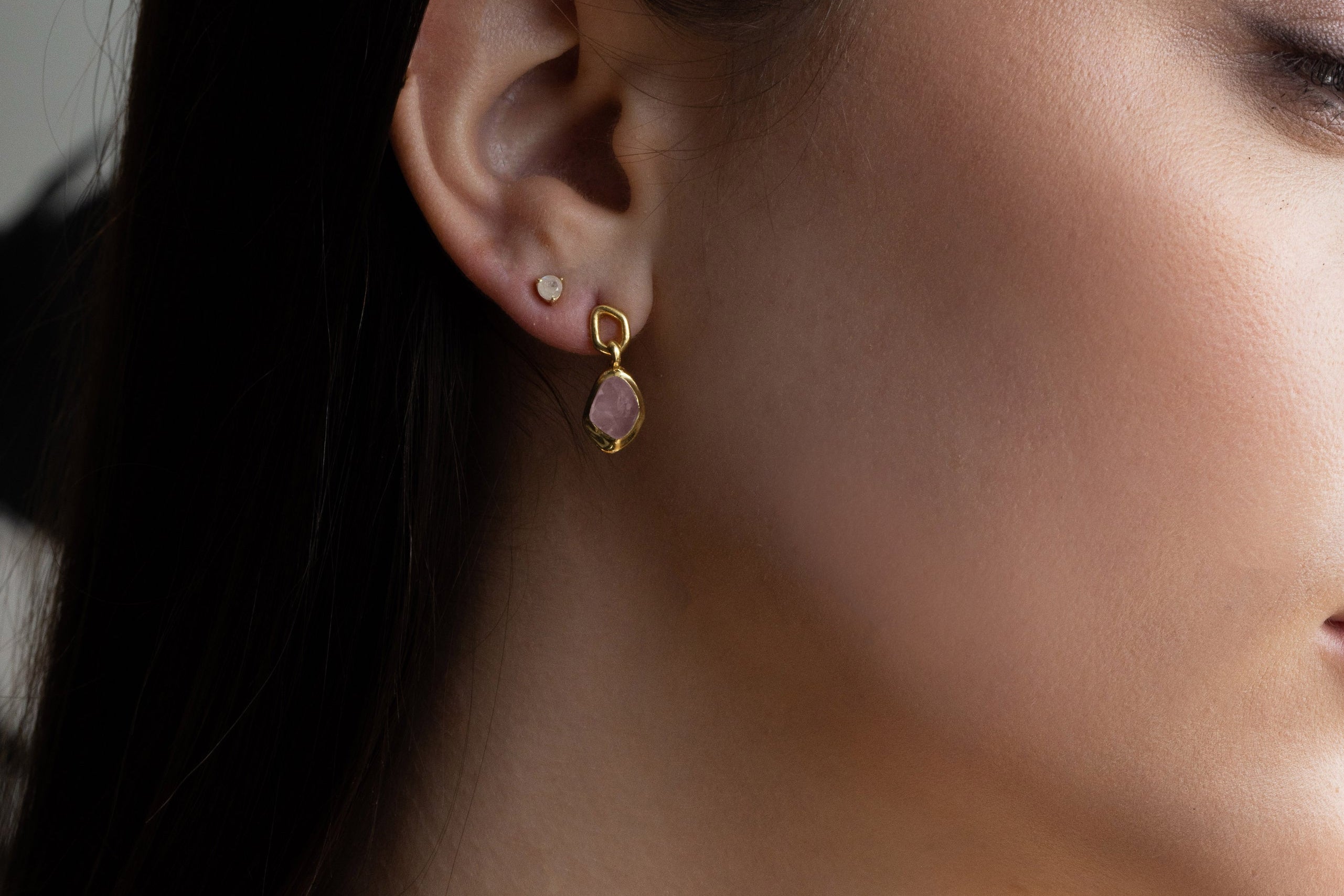 Earring features a sparkling, handcut natural gemstone and is crafted from sterling silver or 18ct gold vermeil.