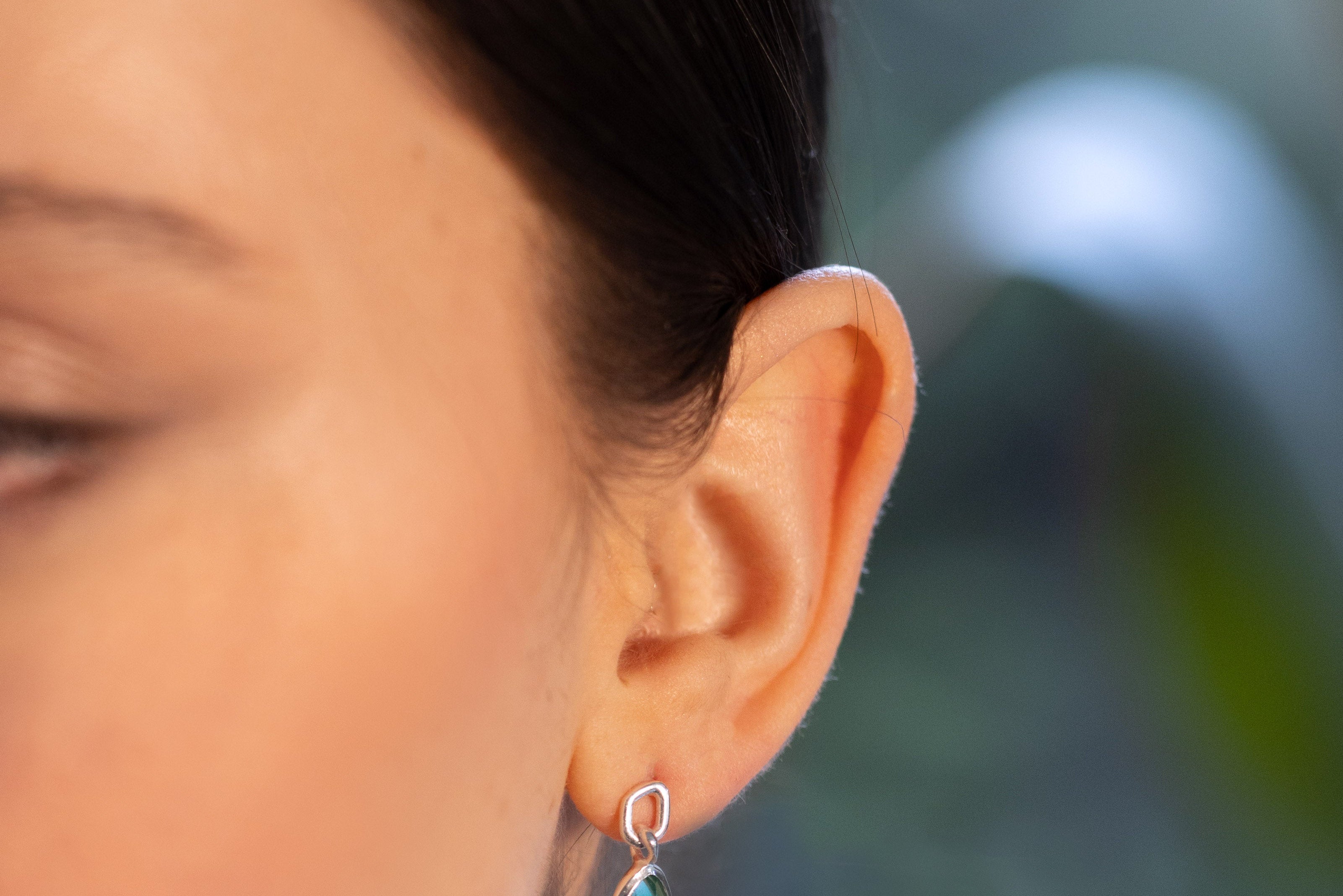 Earring features a sparkling, handcut natural gemstone and is crafted from sterling silver or 18ct gold vermeil.