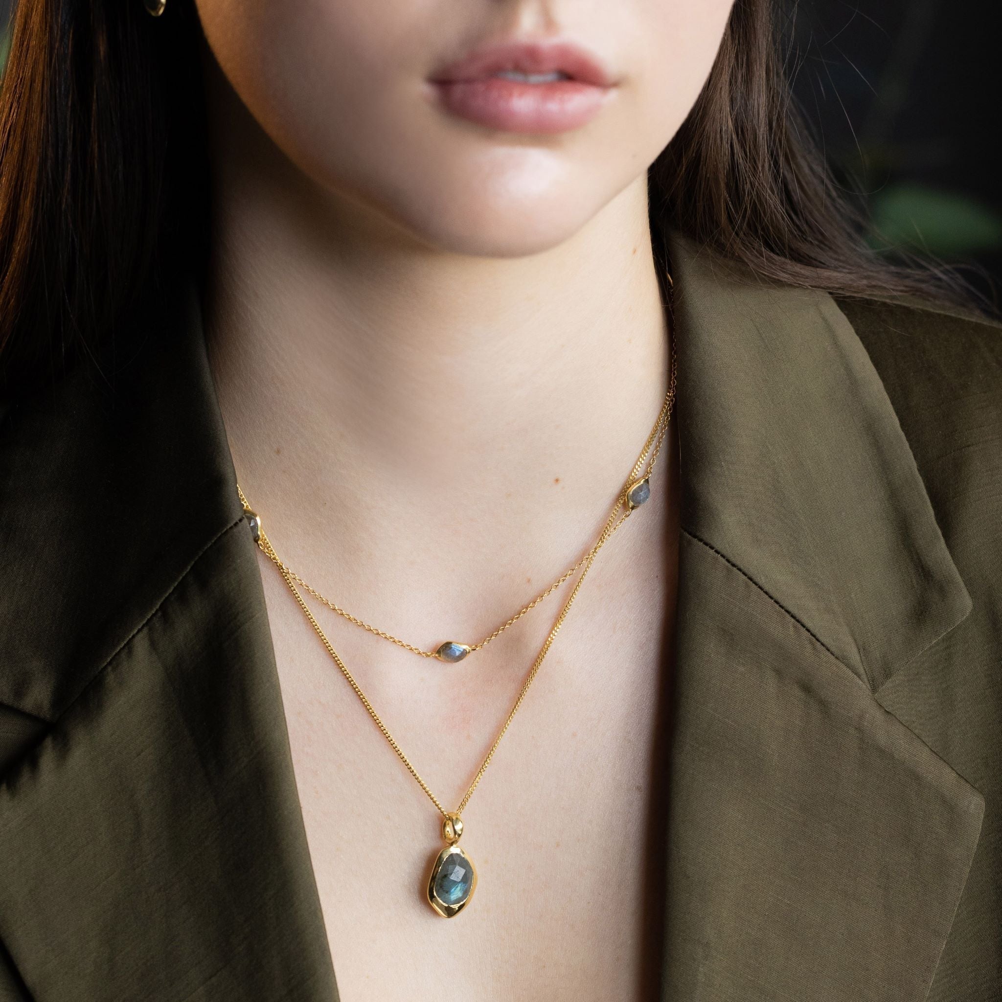 The Stepping Stone necklace features your choice of 8 stunning, natural gemstones - handcut to catch the light with every movement.