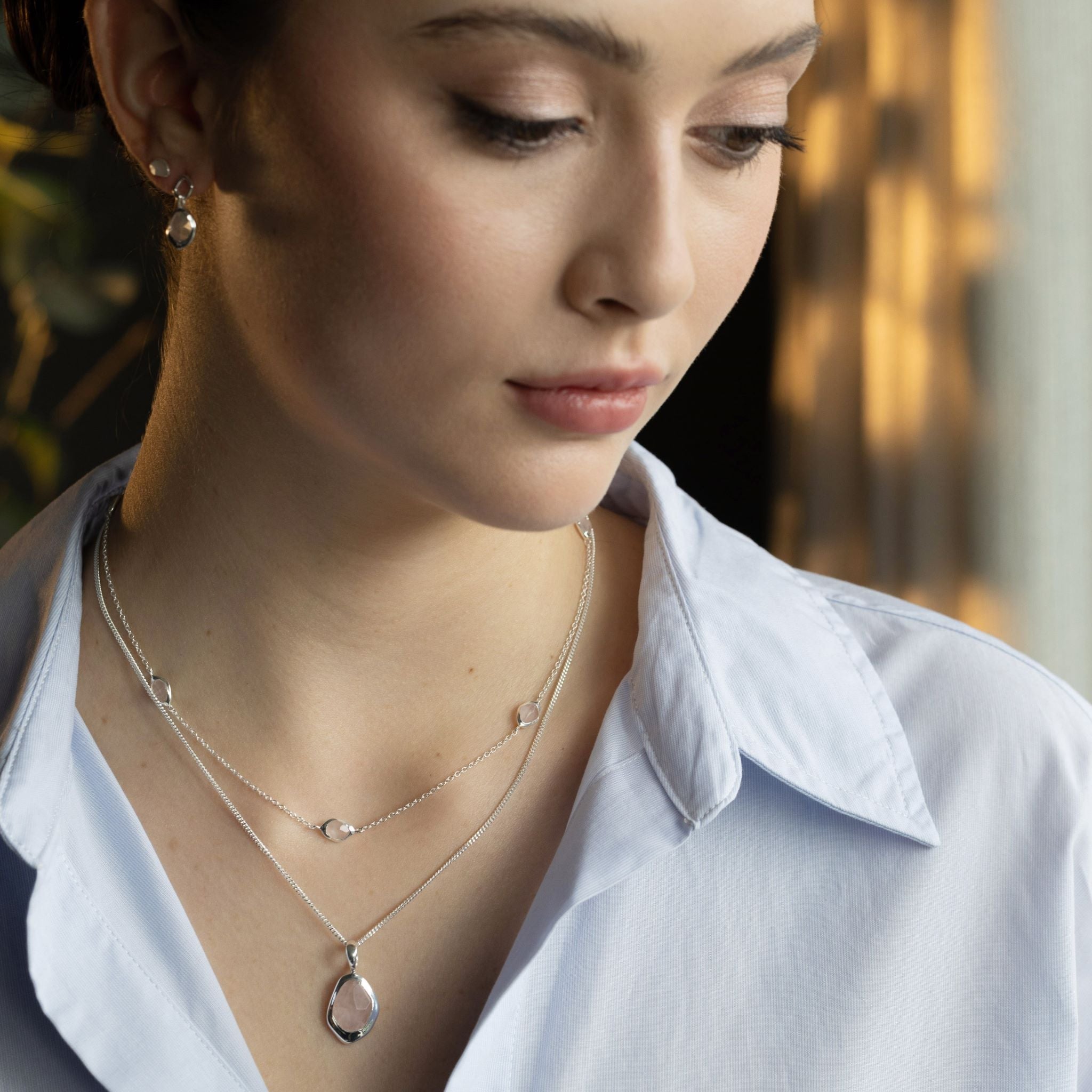 The Stepping Stone necklace features your choice of 8 stunning, natural gemstones - handcut to catch the light with every movement.