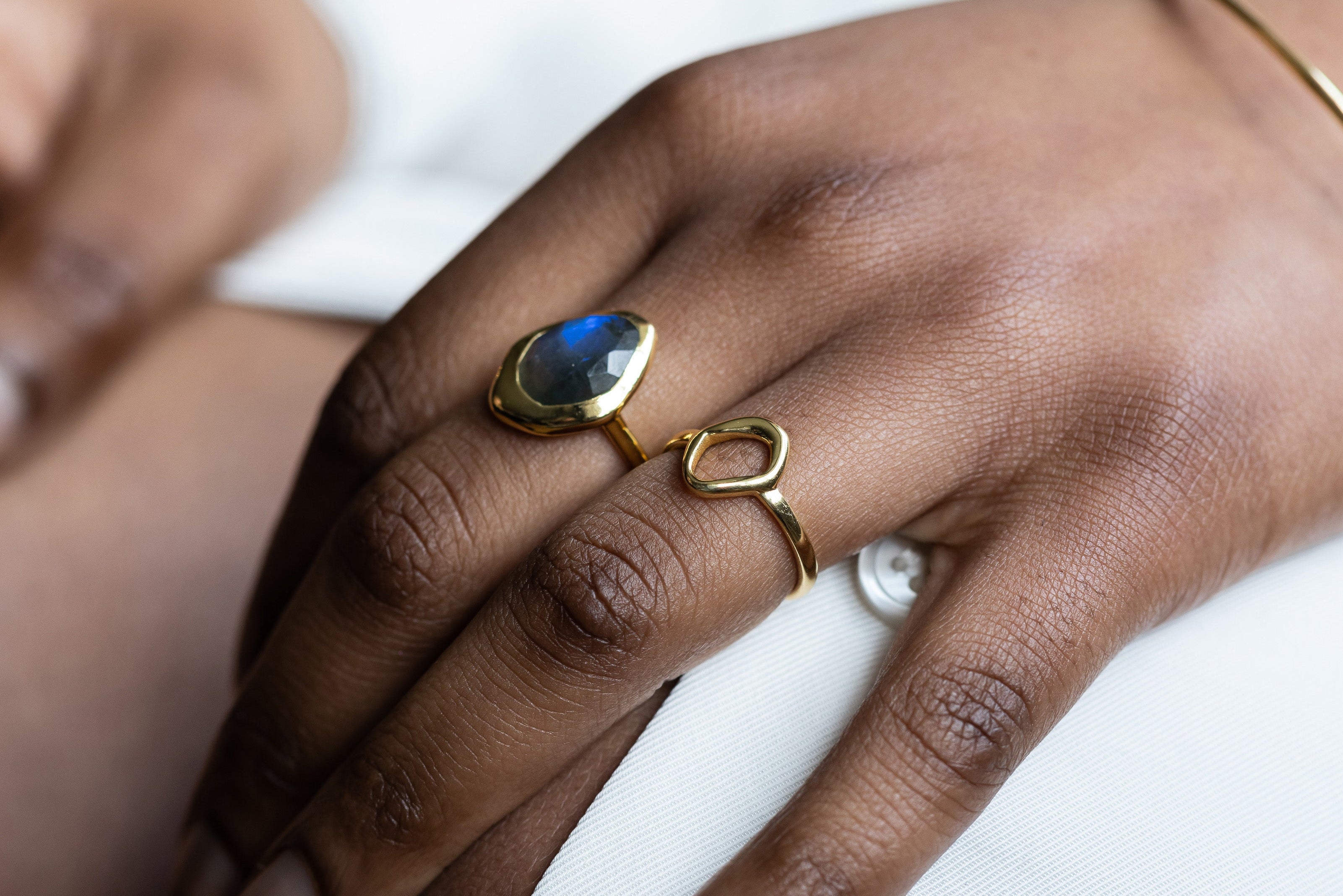 Ring features a sparkling, handcut natural gemstone and is crafted from sterling silver or 18ct gold vermeil.