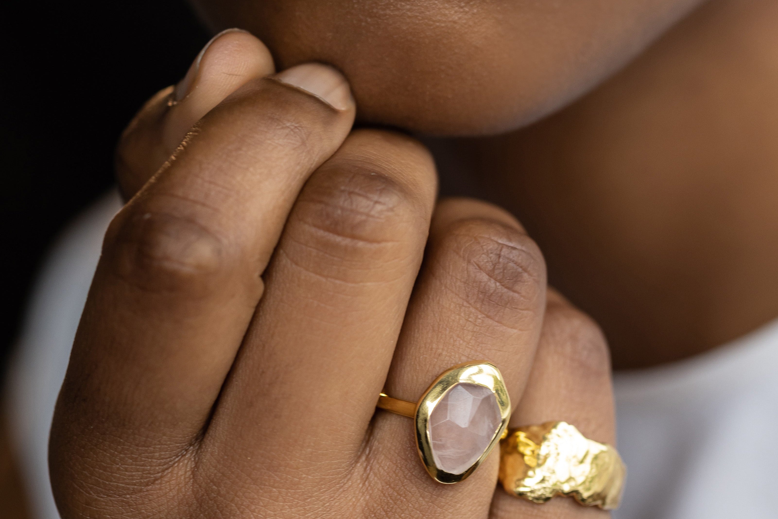 Ring features a sparkling, handcut natural gemstone and is crafted from sterling silver or 18ct gold vermeil.