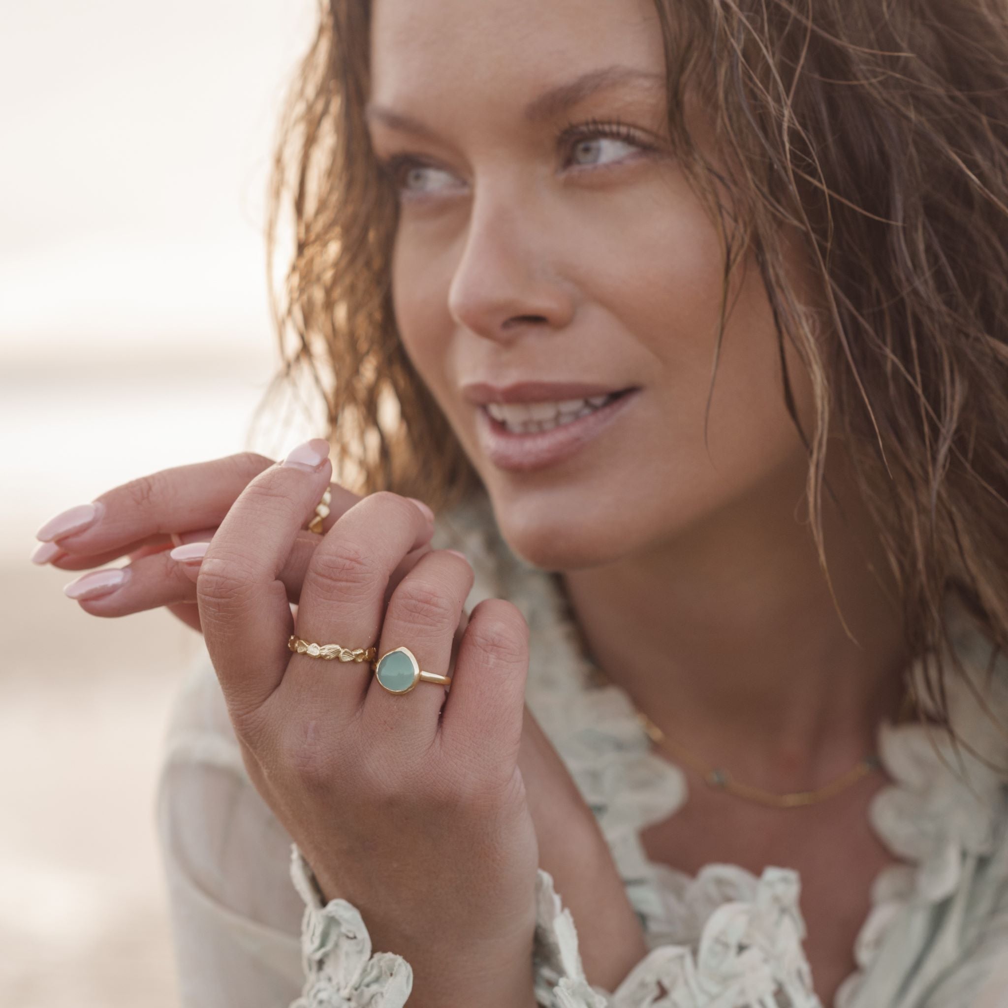 Maldives Ring - Lapis Lazuli, Gold Brass collection