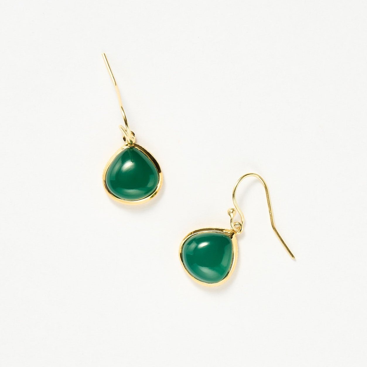 Maldives earrings - Green Onyx, Gold 