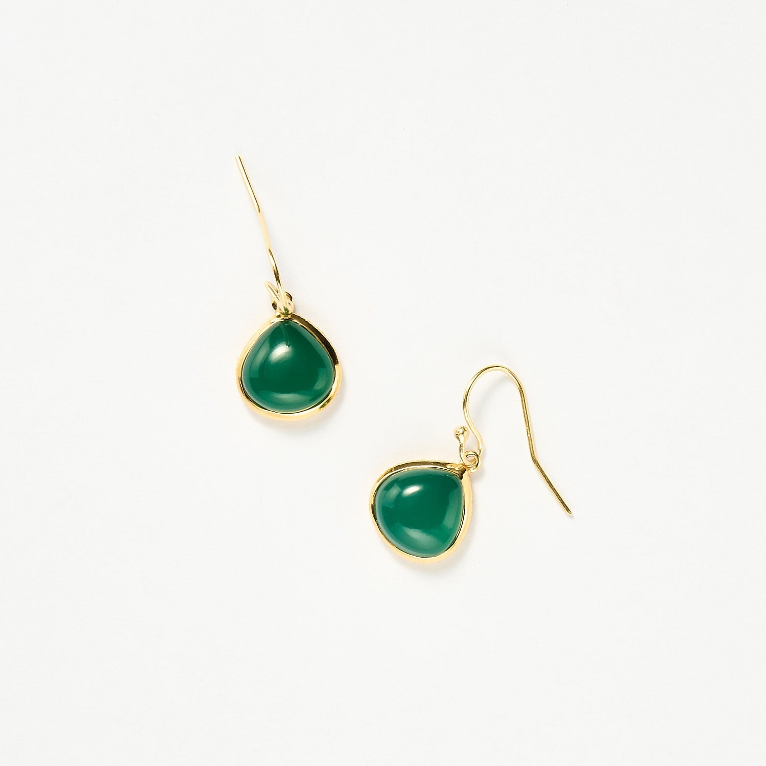 Maldives earrings - Green Onyx, Gold 