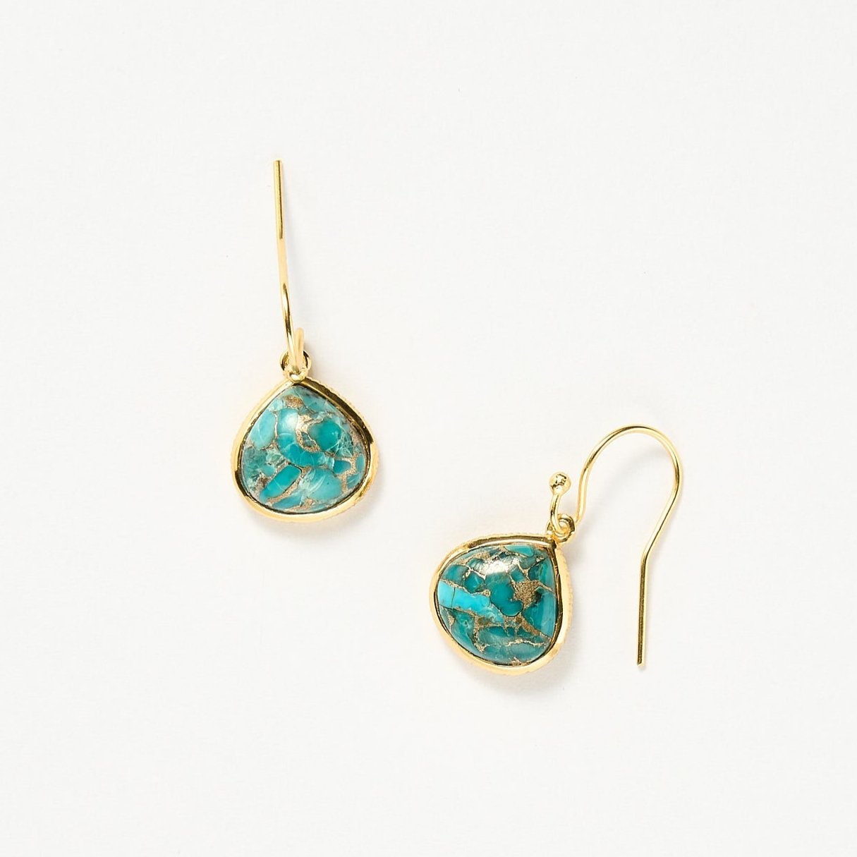 Maldives earrings - Turquoise, Gold 