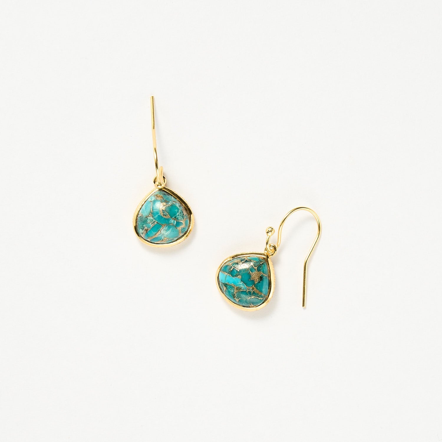 Maldives earrings - Turquoise, Gold 