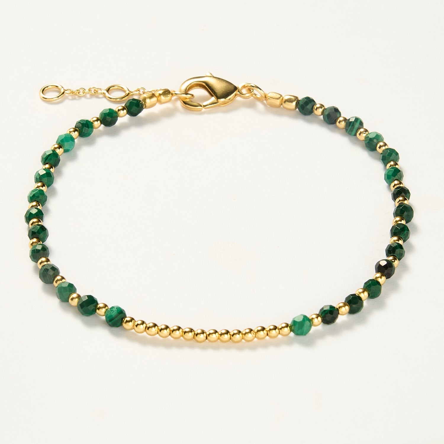 Ibiza beaded bracelet - Malachite, Gold 