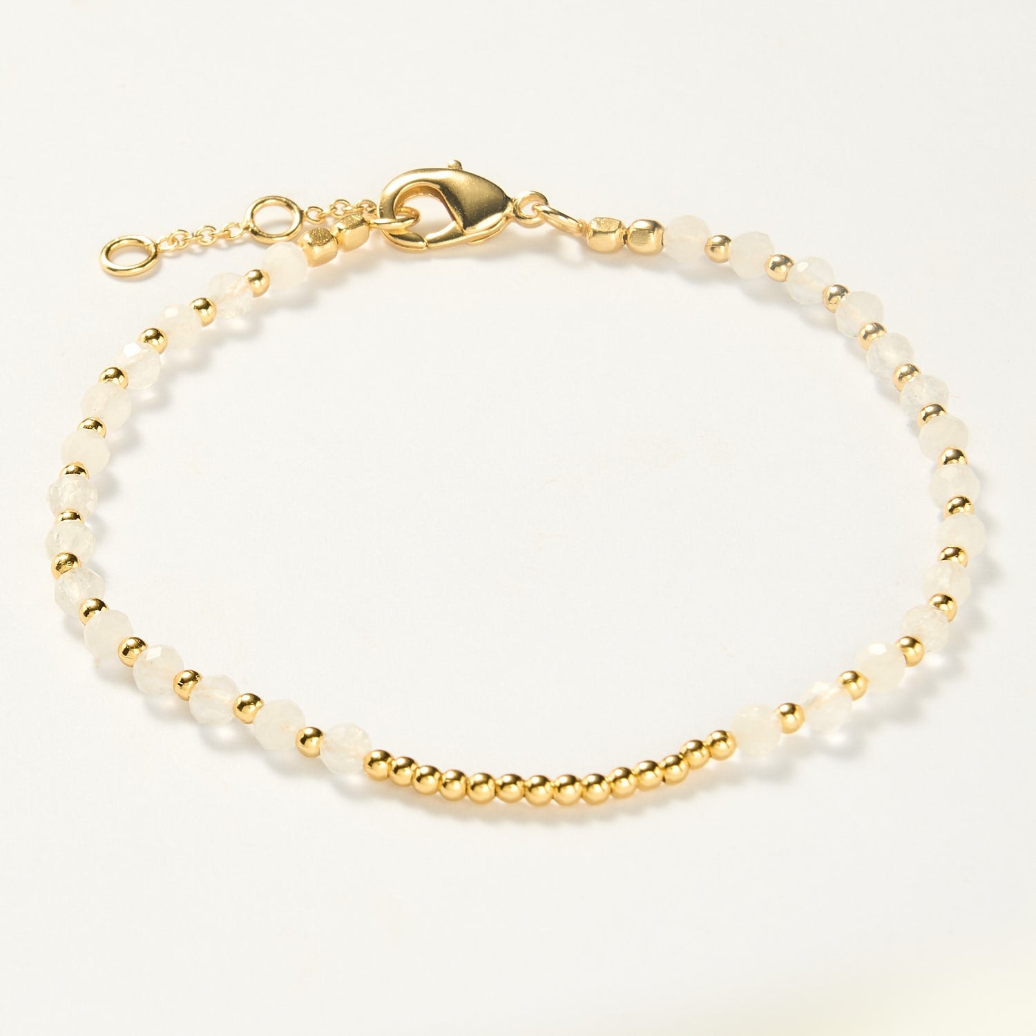 Ibiza beaded bracelet - Moonstone, Gold 