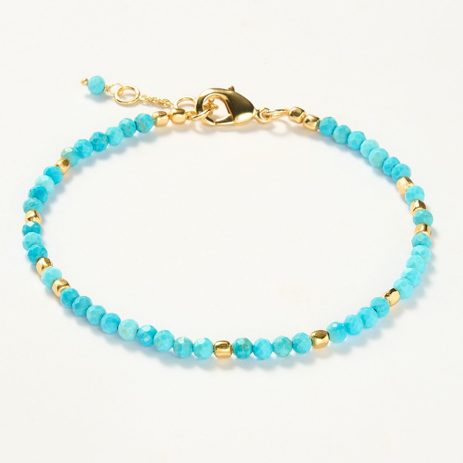 Bali beaded bracelet - Turquoise, Gold 