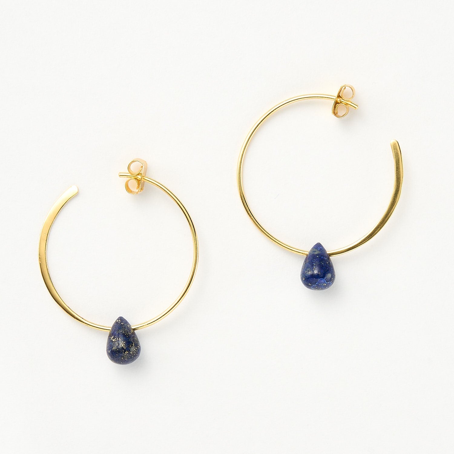 Koh Tao hoops - Lapis Lazuli, Gold 