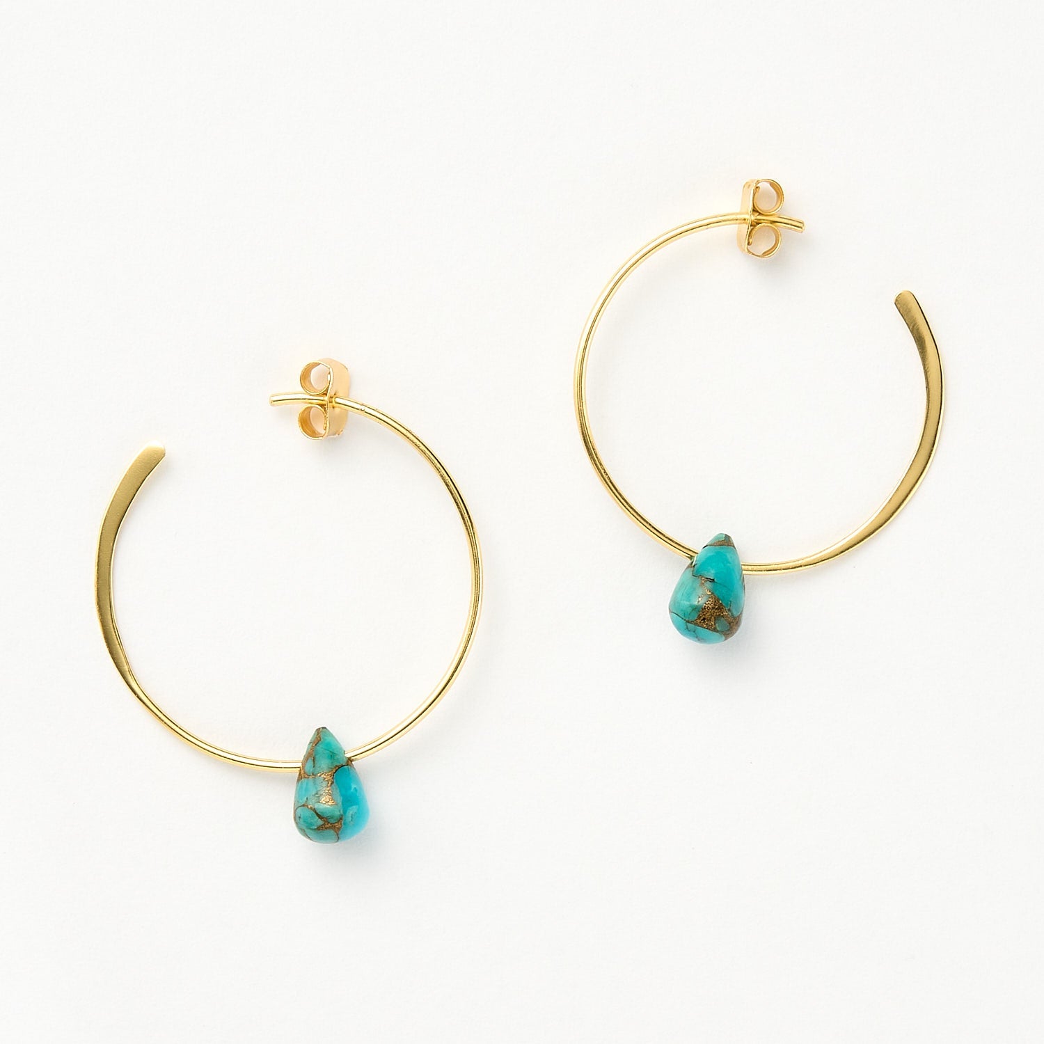 Koh Tao hoops - Turquoise, Gold 