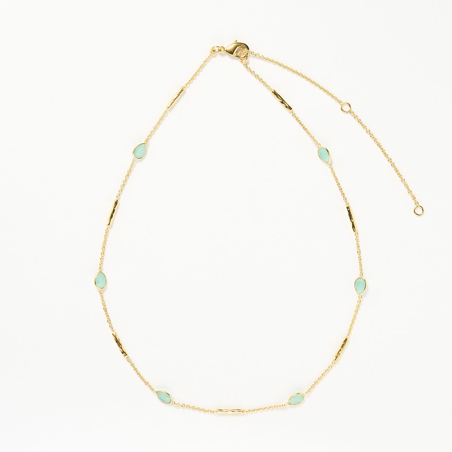 Maldives necklace - Aqua, Gold 