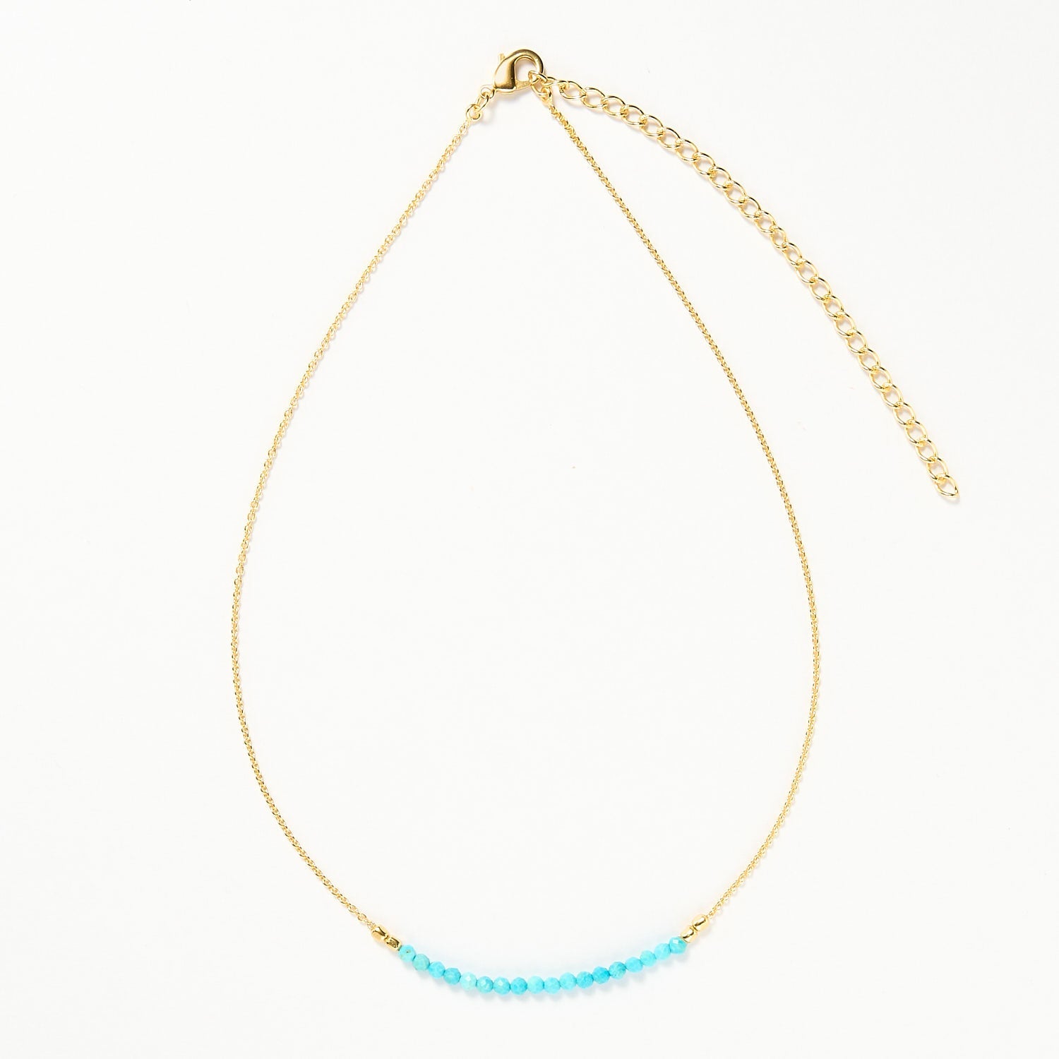 Koh Tao beaded necklace - Turquoise, Gold 