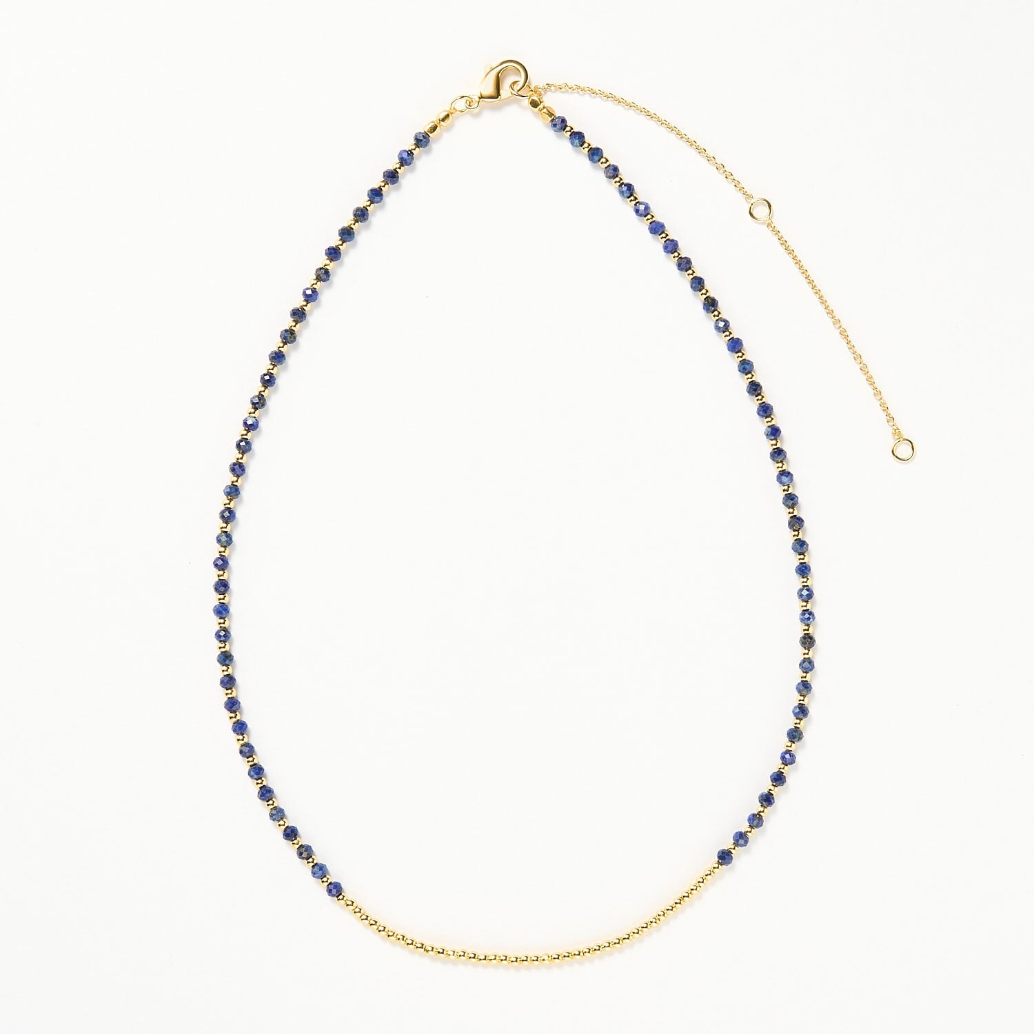 Ibiza beaded necklace - Lapis Lazuli, Gold 