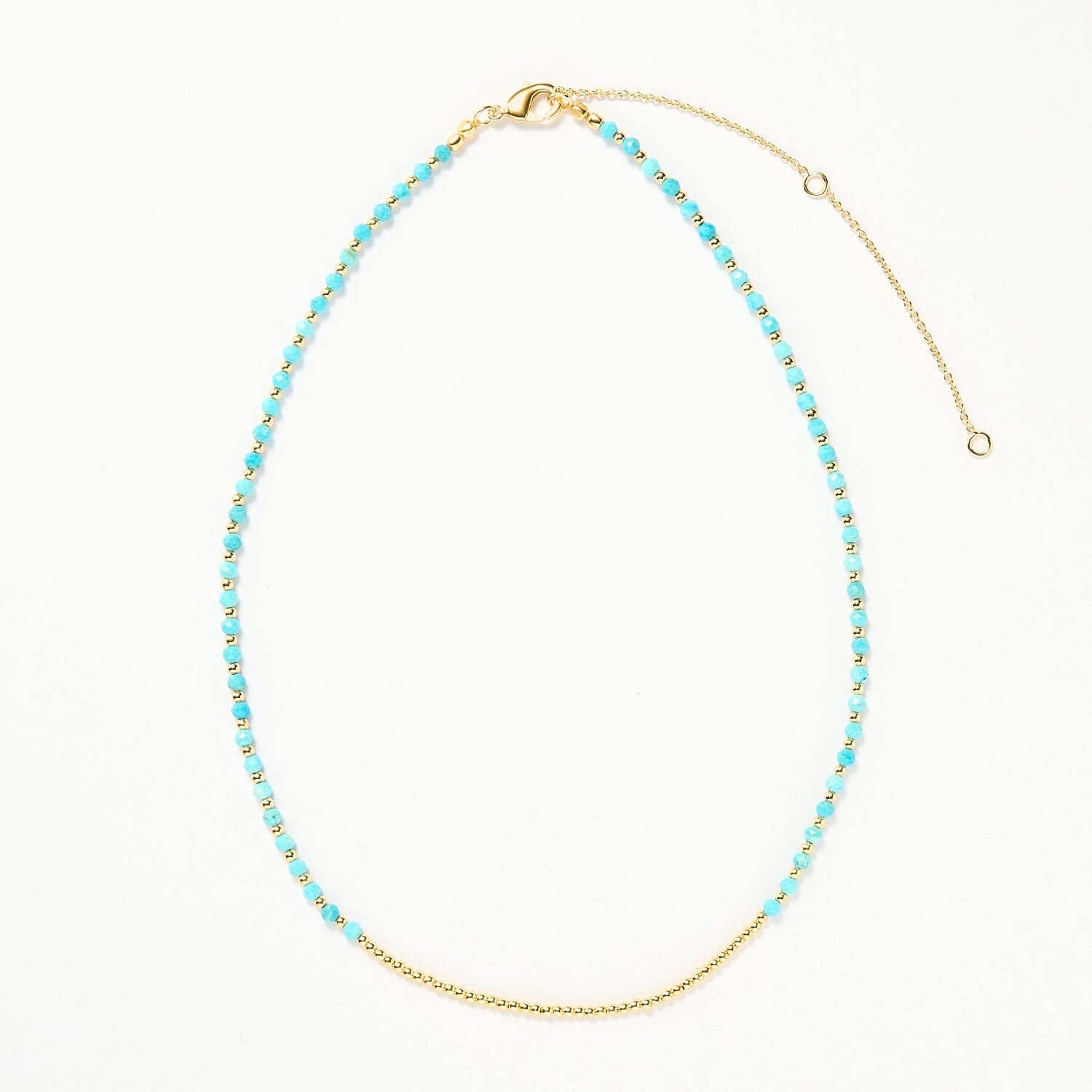 Ibiza beaded necklace - Turquoise, Gold 